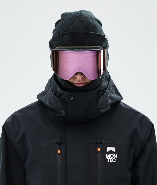 Masque De Ski – Noir Avec Écran Miroir Rose Saphir